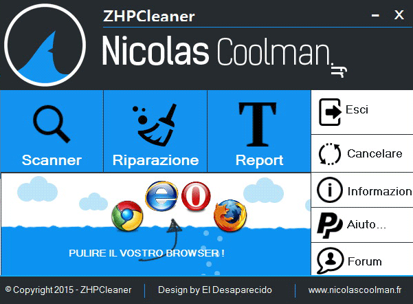 Eliminare homepage-web.com con il programma ZHPCleaner