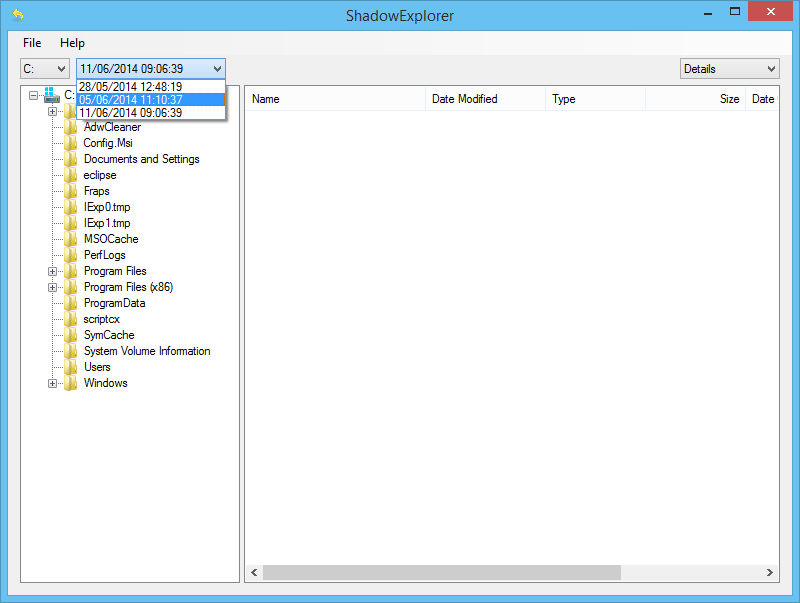 Recuperare una versione precedente dei propri file con ShadowExplorer