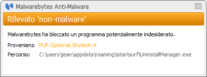 istartsurf.com détecté par Malwarebytes Anti-Malware Premium