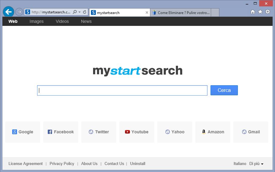 eliminare mystartsearch